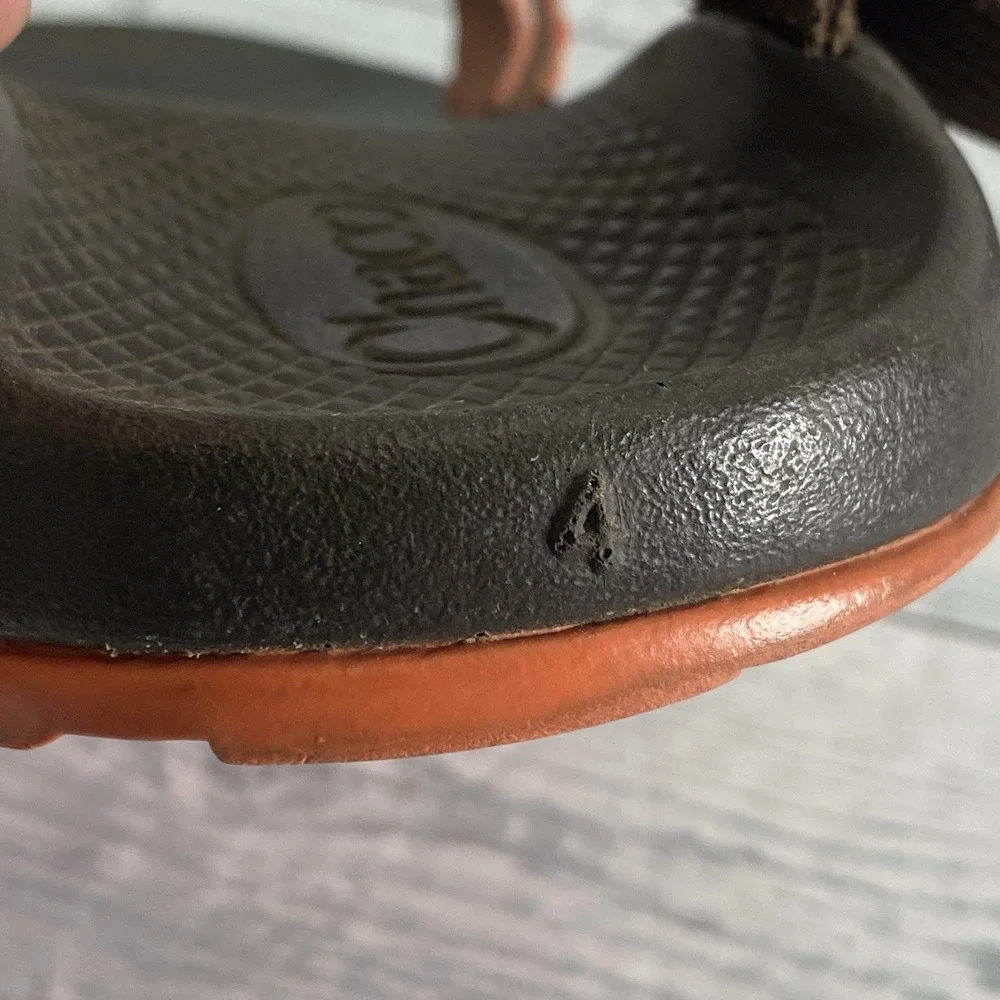 Chaco Sandals Kids 4 Orange Z1 Single Strap‎ Classic Summer Outdoor Hiking Fun